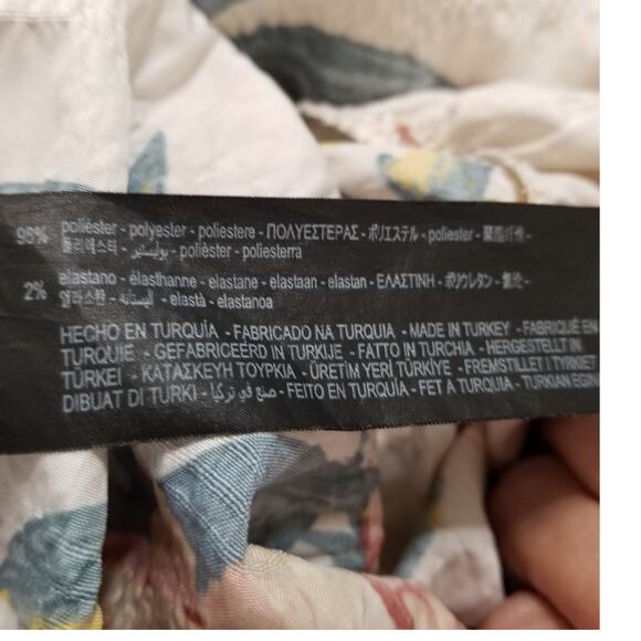 Zara Floral Tiered Mini Dress Puckered Crinkle Fabric Cottagecore Feminine Sz M - Picture 10 of 10